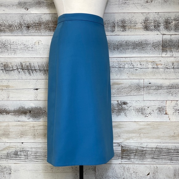 GUCCI Blue Wool Roman Numeral Skirt Size 40 4 610297 Midi Runway Lined Rare Chic - Picture 8 of 16